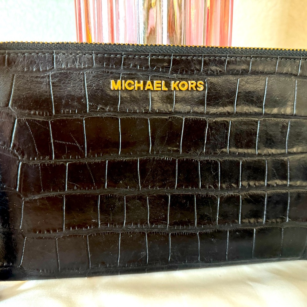 Authentic MK Leather Wristlet